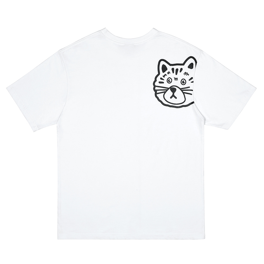 SMALL CAT ONE POINT T-SHIRT WHITE