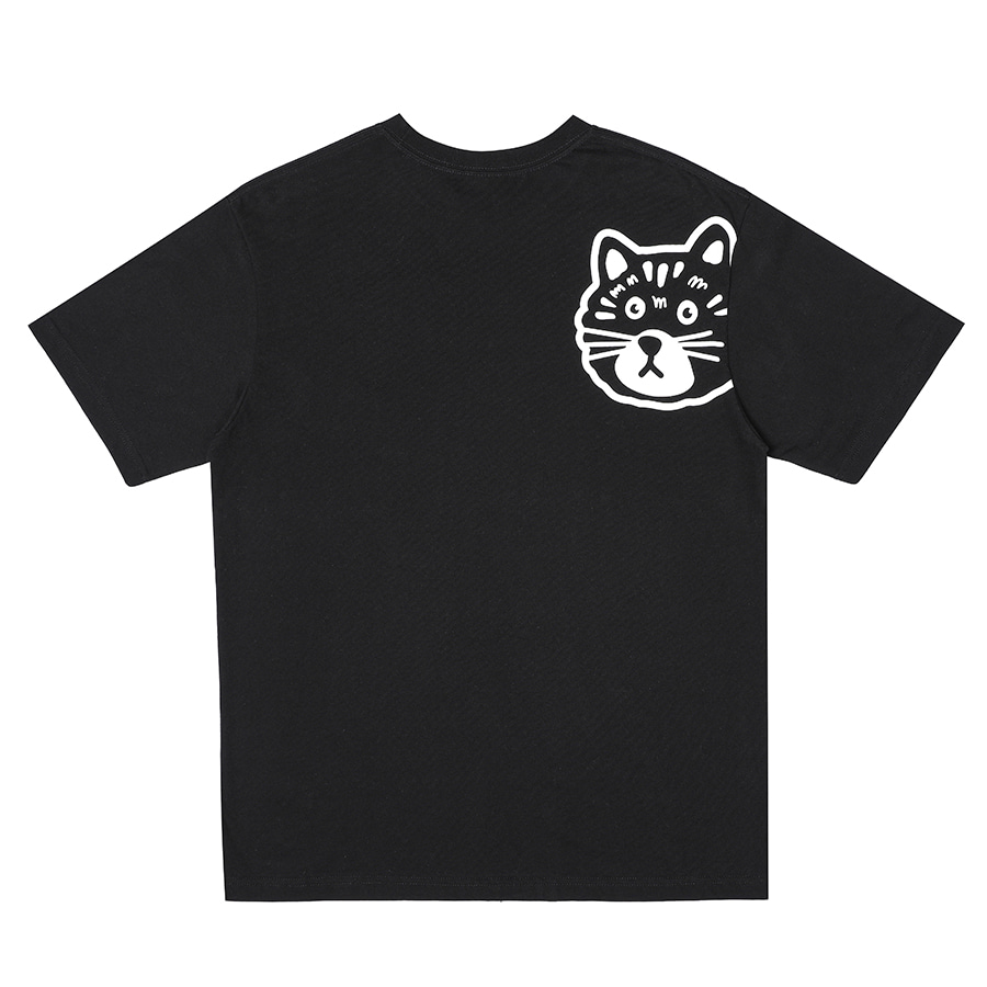 SMALL CAT ONE POINT T-SHIRT BLACK