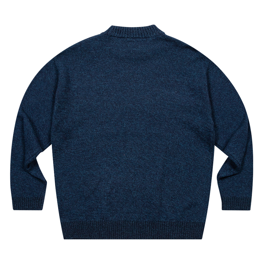 Solid Knit Sweatshirt Blue