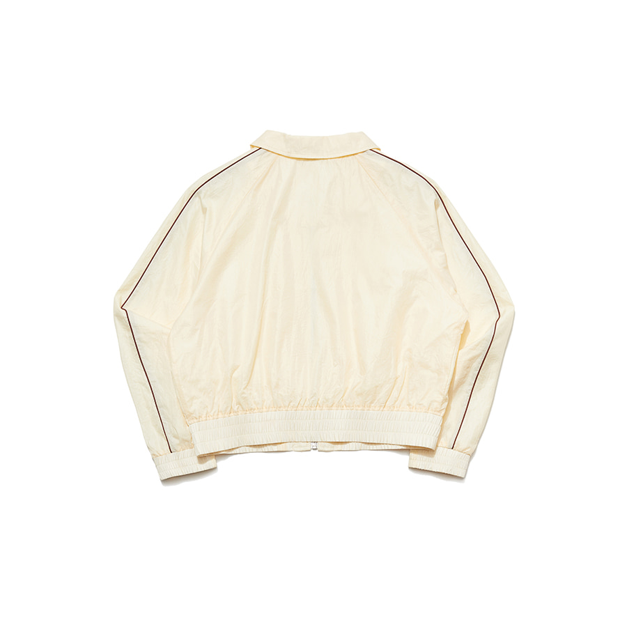 (W) GLOSSY PIPING CROP JACKET IVORY