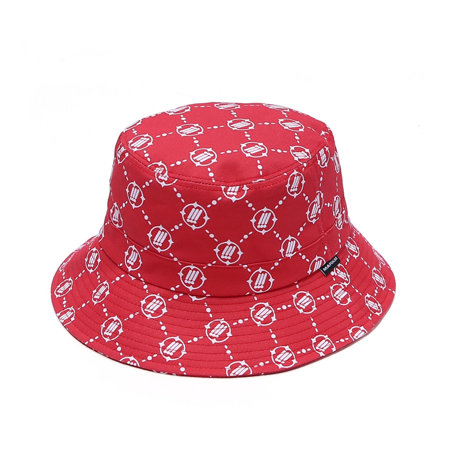 MONO SYMBOL BUCKET HAT RED