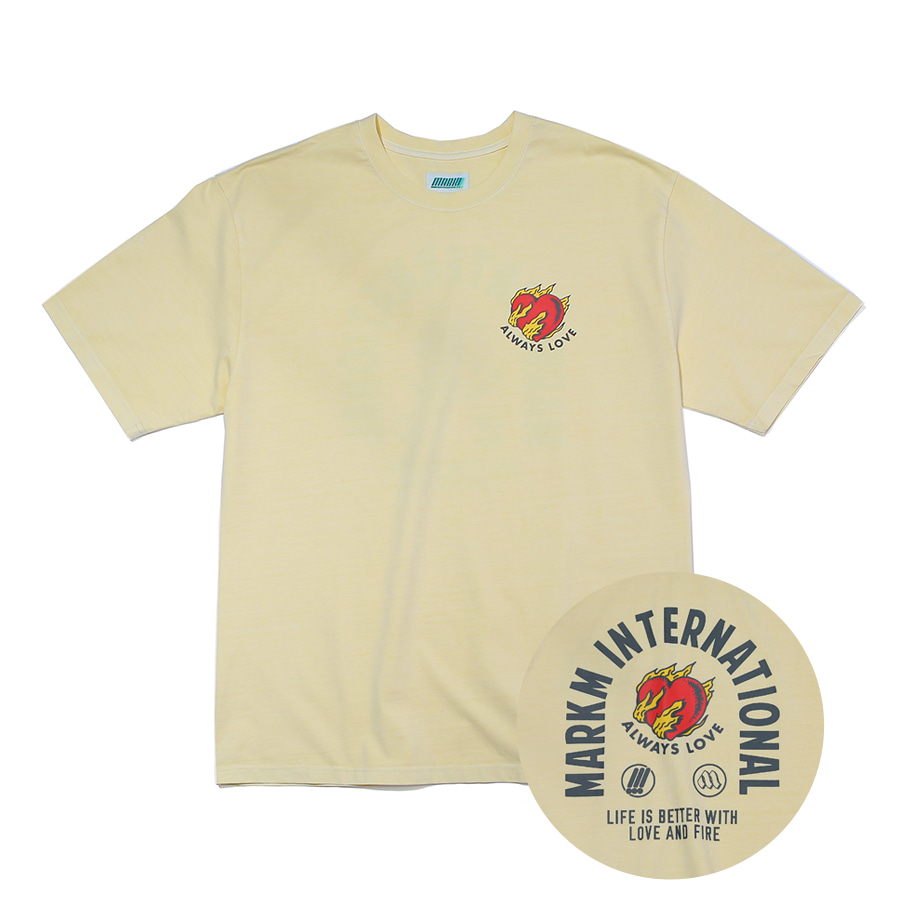 PIGMENT &#039;LOVE FIRE&#039; GRAPHIC T-SHIRTS IVORY