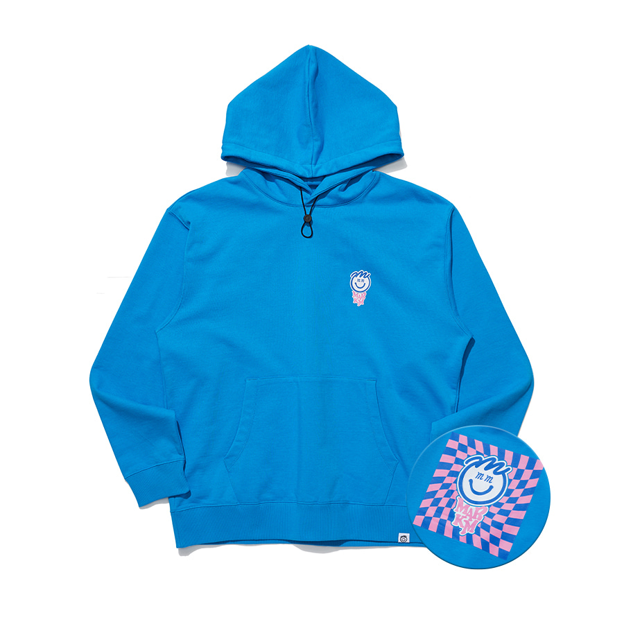 PATCHED CHECKERBOARD HOODIE BLUE