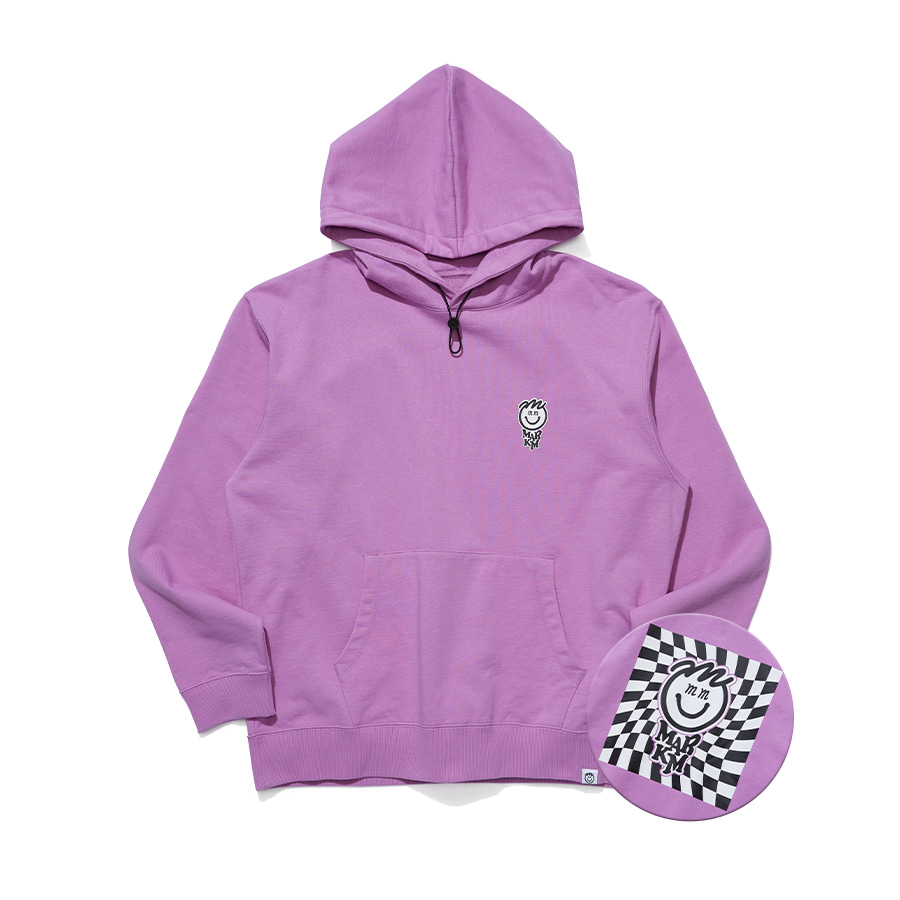 PATCHED CHECKERBOARD HOODIE PINK