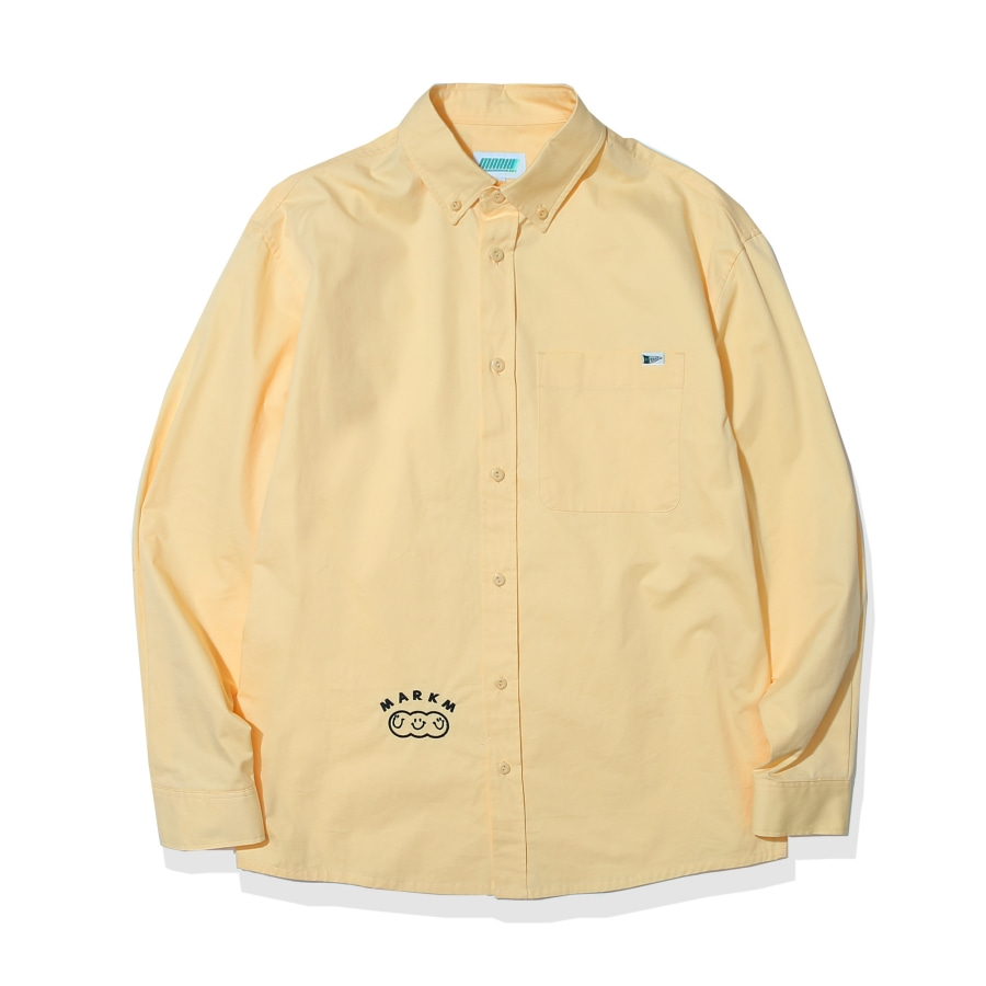 Solid Point Embroidery Shirts Yellow