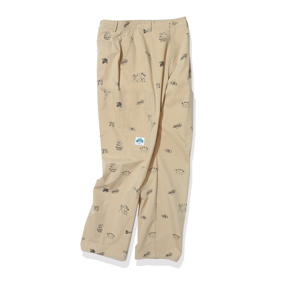 Allover Print Chino Pants Beige