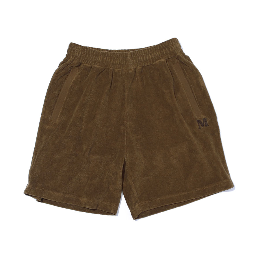 (W) SMALL LOGO TERRY SHORT PANTS BROWN