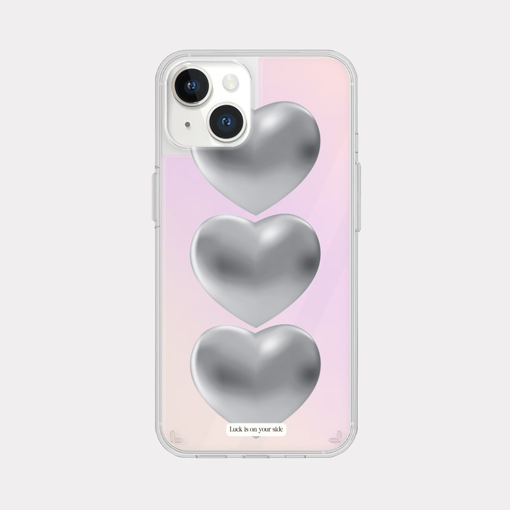 lucky heart design [glossy mirror phone case]