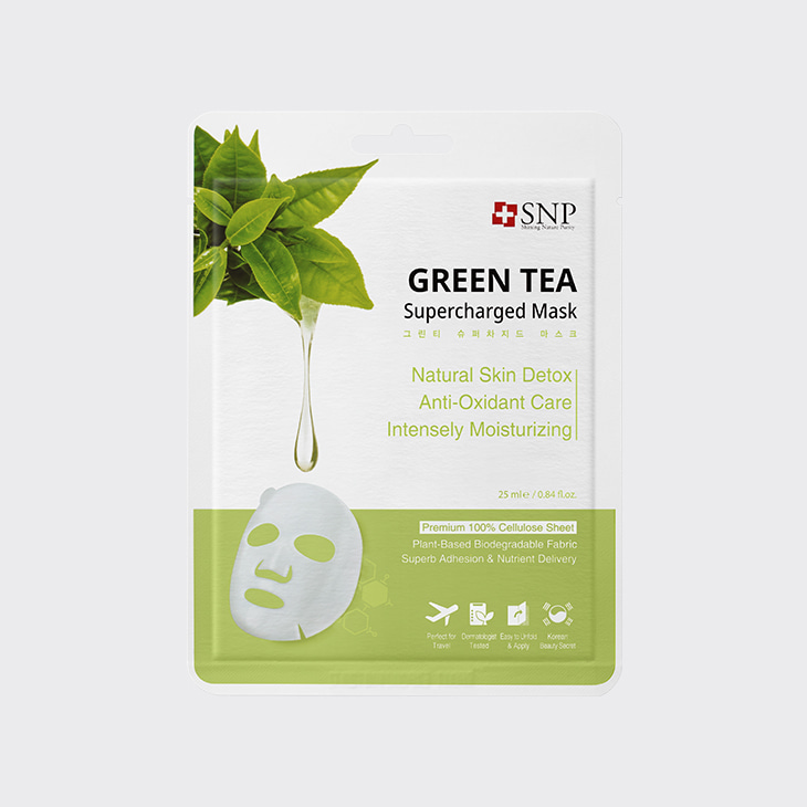 SNP Green Tea Supercharged Mask,K Beauty