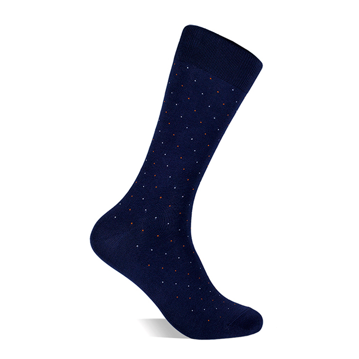 2 Color Dot Socks - Navy