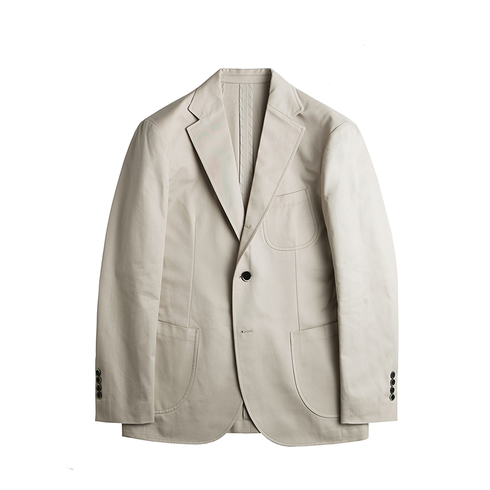 Cotton Gabardine Unconstructed Jacket - Beige