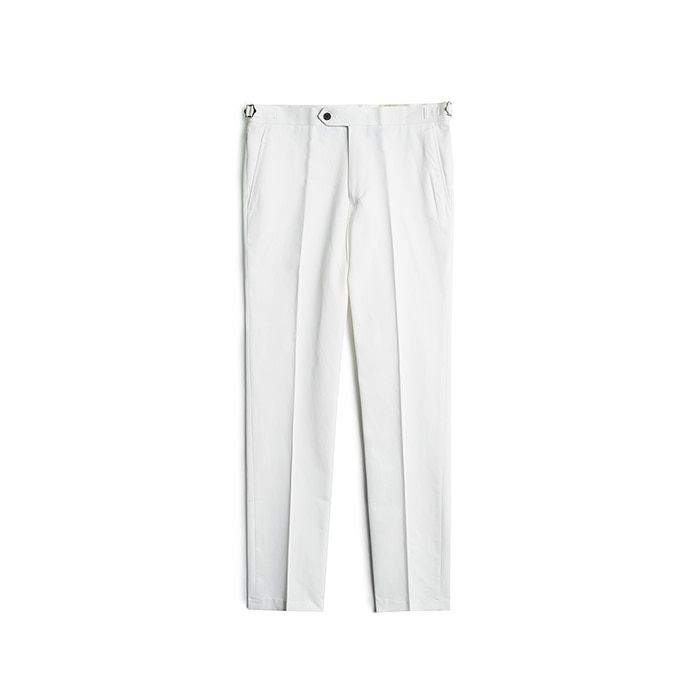 17fw Cotton Beltless Pants - White