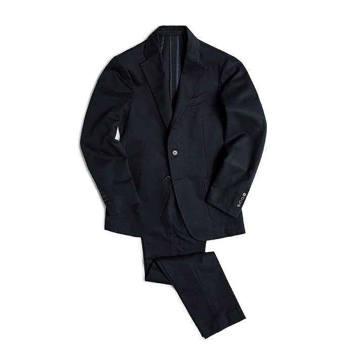 Peachskin Cotton Suit - Navy