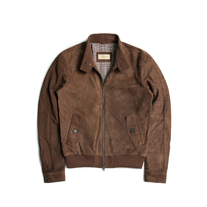 Suede Leather Sports Jacket - Brown