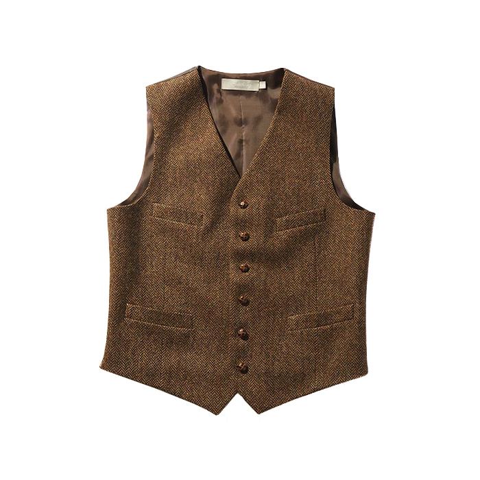 Herringbone Vest - Brown