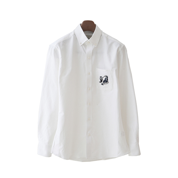 Haetae  Embroidered Oxford Shirt - White