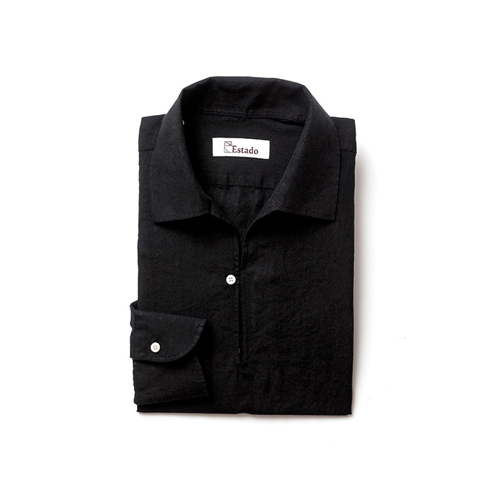 Pullover Linen Shirts - Black