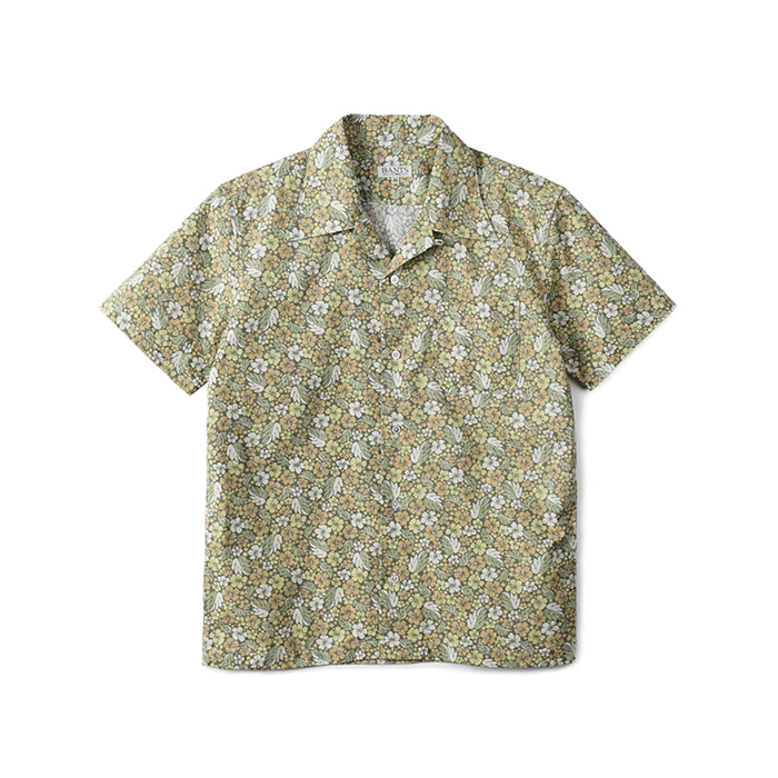 GTB Aloha Cotton Open Collar Shirt Half - Green