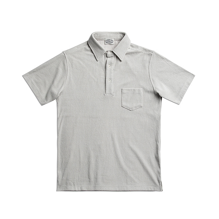 3 Button Terry Cotton Polo Shirts - Gray