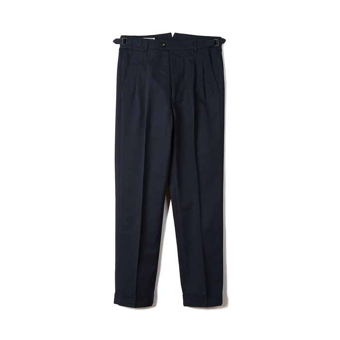 BTS Cotton Two Tuck Pants - Navy
