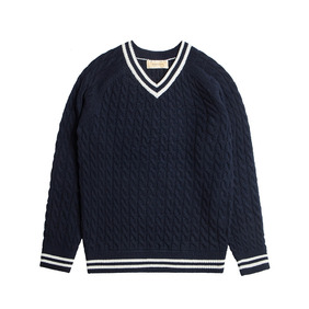 Merino Wool Cricket Sweater - Navy