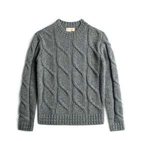 Silk Nep Cable Knit Sweater - Darkgray