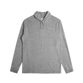 Terry Cotton Shawl collar Polo Shirts - Gray