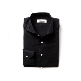 One piece Collar Linen shirts - Black