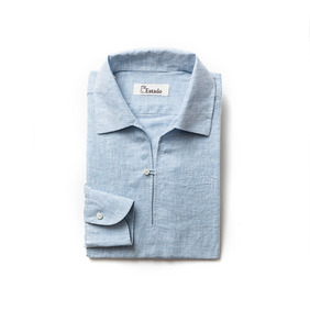 Pullover Linen Shirts - Sky Blue