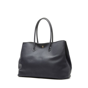 Cow Leather Tote Bag - Navy