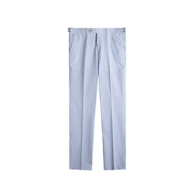 Beltless Seersucker Pants - Blue