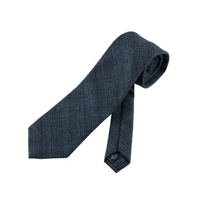 Glen Plaid Wool Tie - Blue