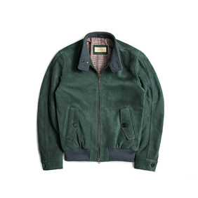 Suede Leather Sports Jacket - Green