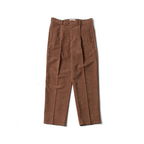 Corduroy One Tuck Pants - Brown