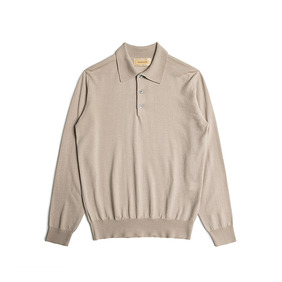 Extrafine Merino Wool Polo Shirt - Beige