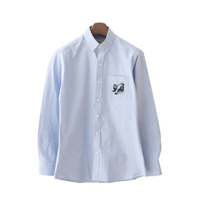 Haetae  Embroidered Oxford Shirt - Sky Blue