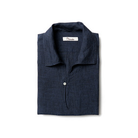 Pullover Linen Shirts -  Navy