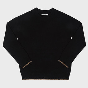 Italian Yarn Pullover Sweater - Black