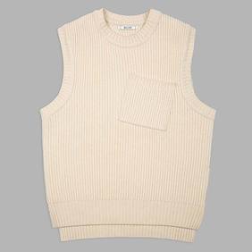 Air Wool Knitted Vest - Cream