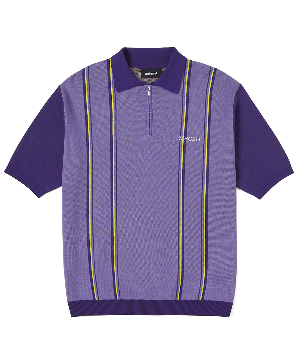 HALF ZIP JACQUARD POLO[PURPLE]