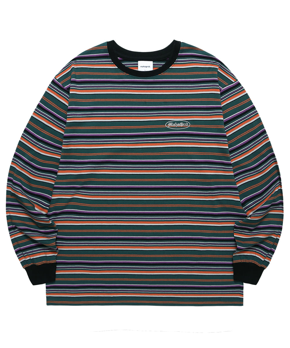 GOTHIC OVAL STRIPED LS TEE[GREEN]