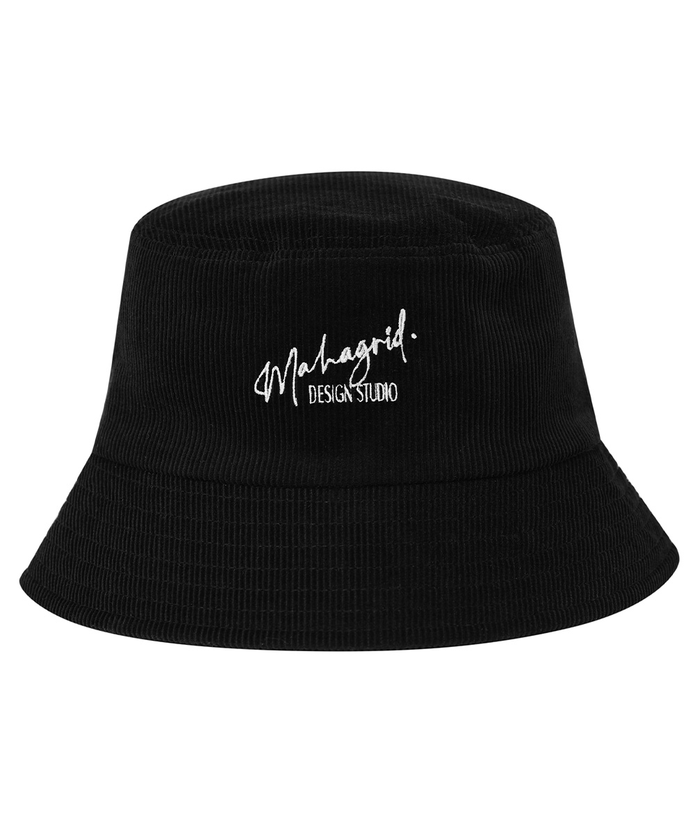 SIGNATURE CORDUROY BUCKET HAT[BLACK] - MAHAGRID