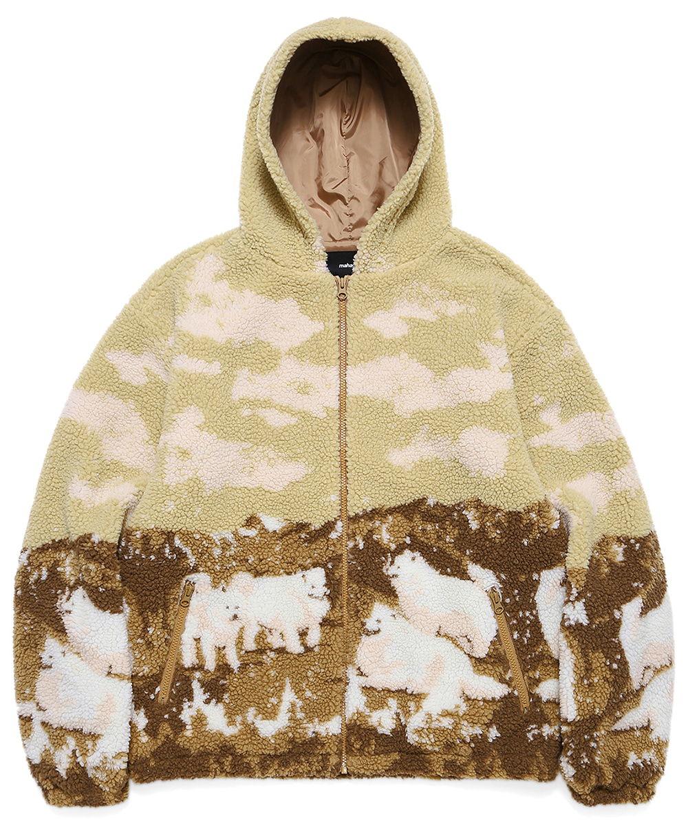 SAMOYED BOA FLEECE JACKET[BEIGE]