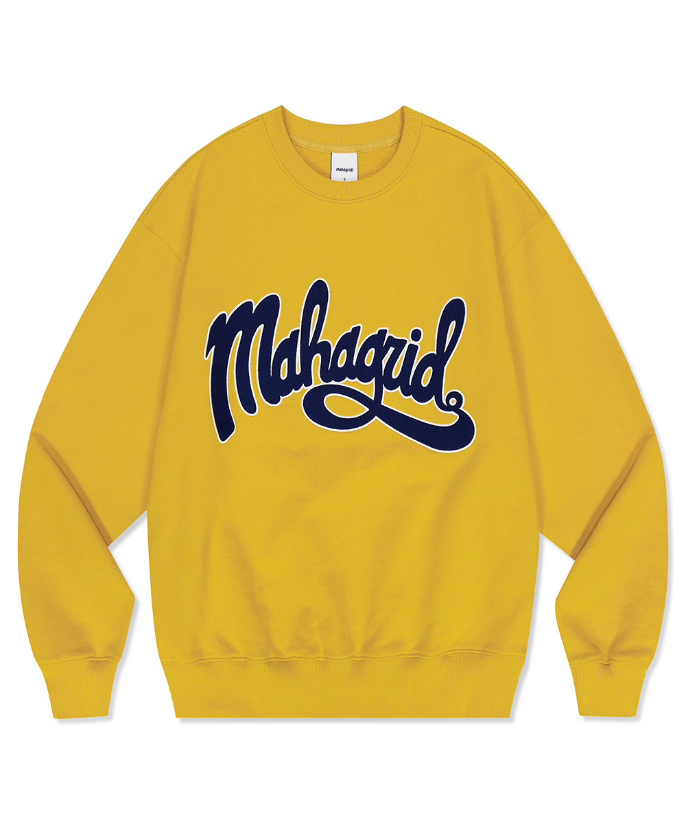 ★mahagrid★ CURVED LOGO SWEATSHIRT CURVED LOGO SWEATSHIRT[NAVY] - MAHAGRID