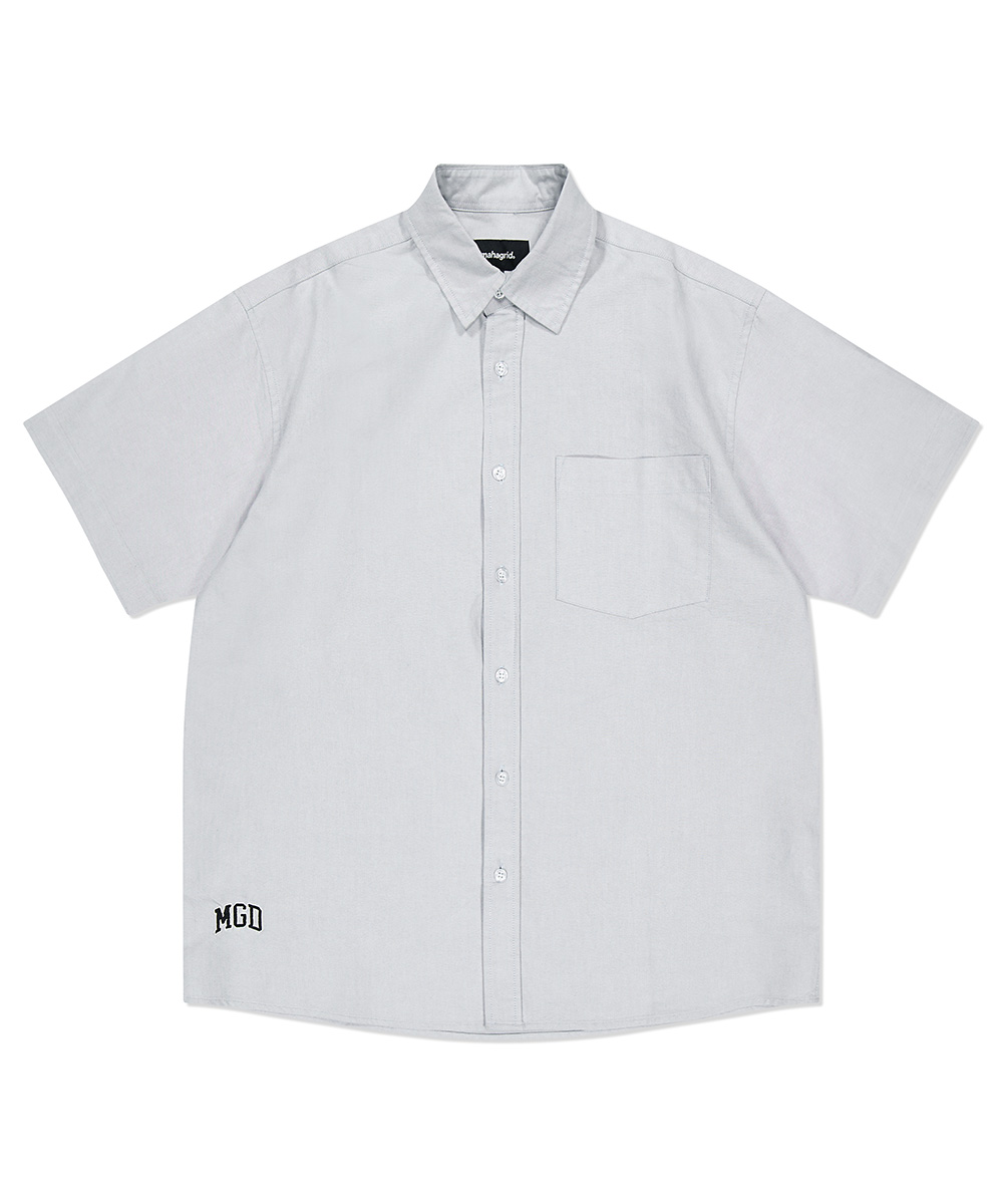 MGD OXFORD HALF SLEEVE SHIRTS[LIGHT GREY] - MAHAGRID