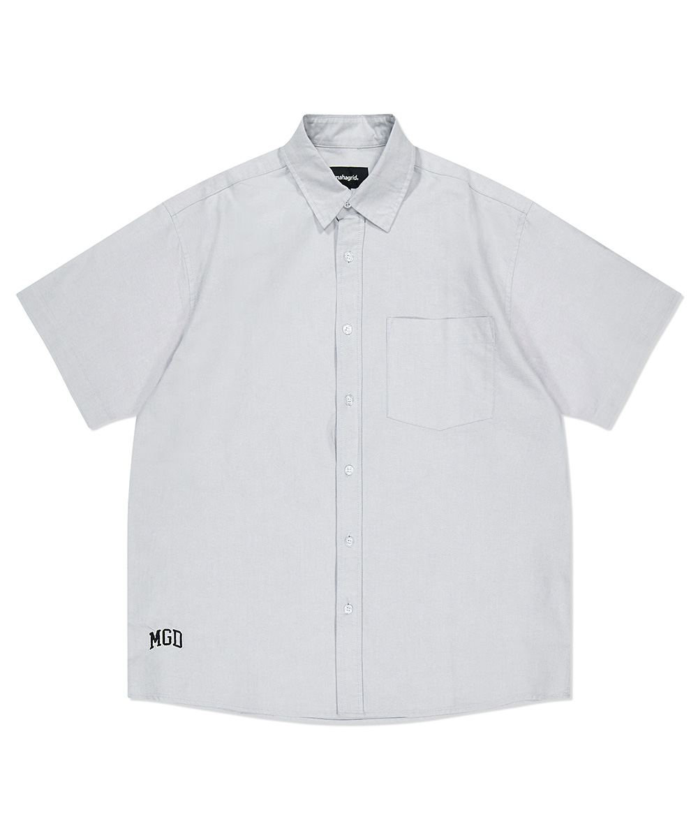 MGD OXFORD HALF SLEEVE SHIRTS[LIGHT GREY]