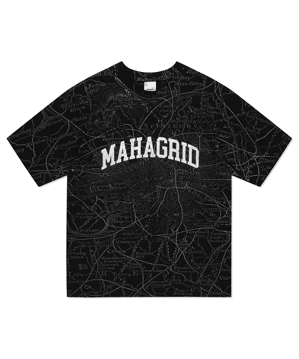 MAP ALL OVER PRINT TEE[BLACK]