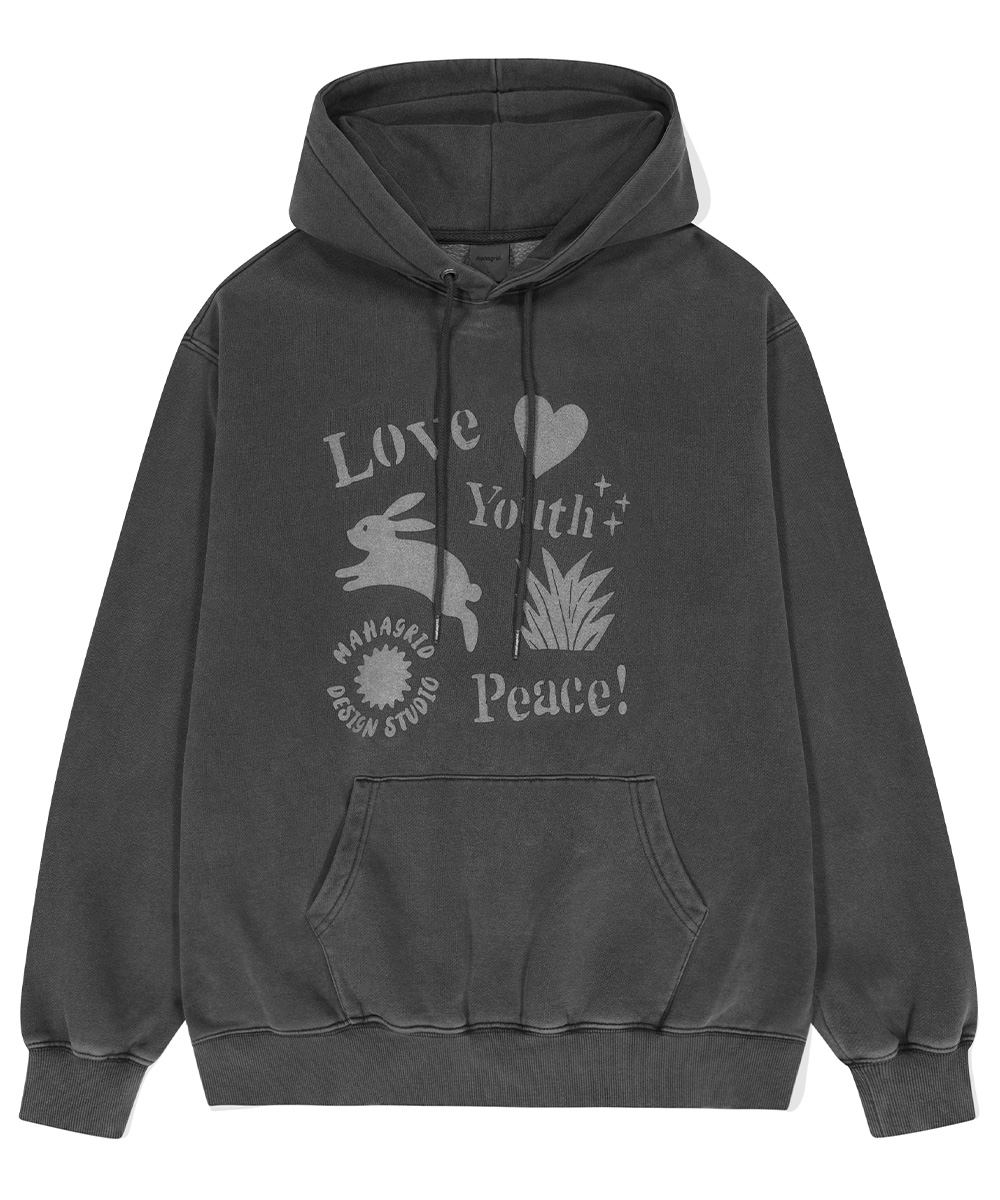 L.Y.P. PIGMENT HOODIE[CHARCOAL]