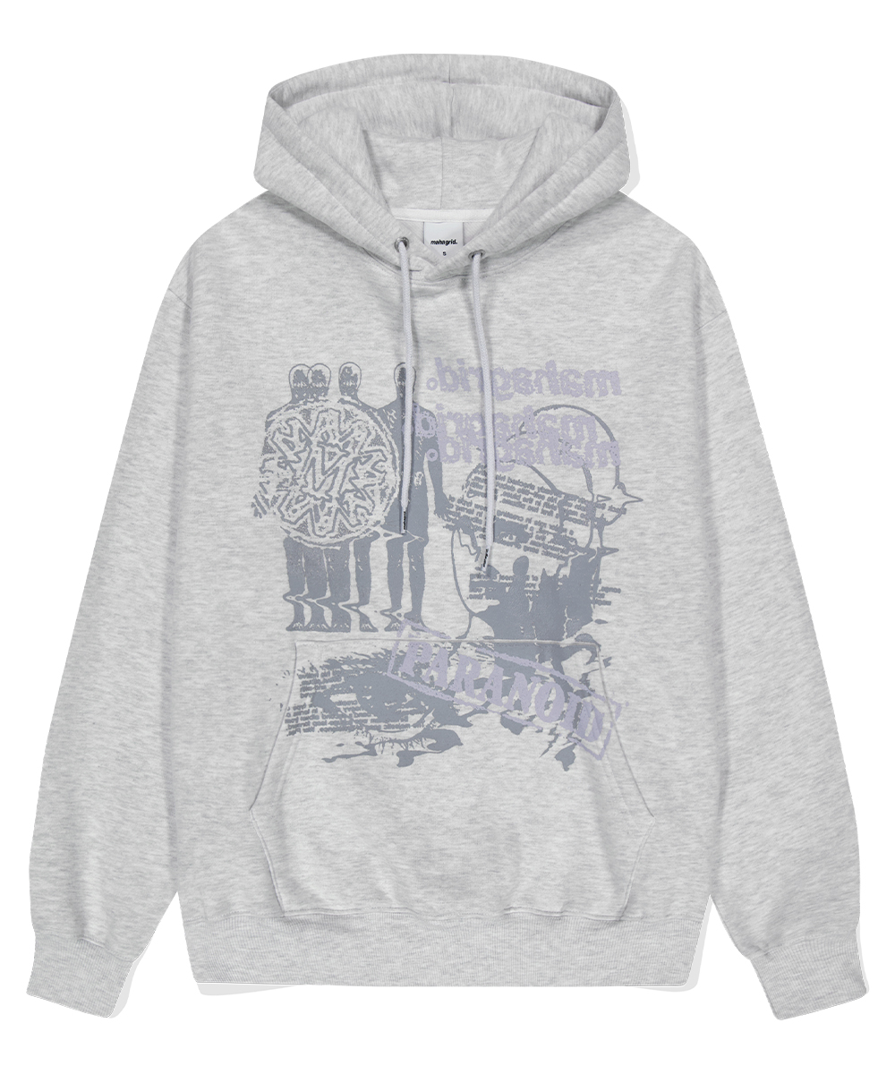 PARANOID HOODIE[LIGHT GREY] - MAHAGRID