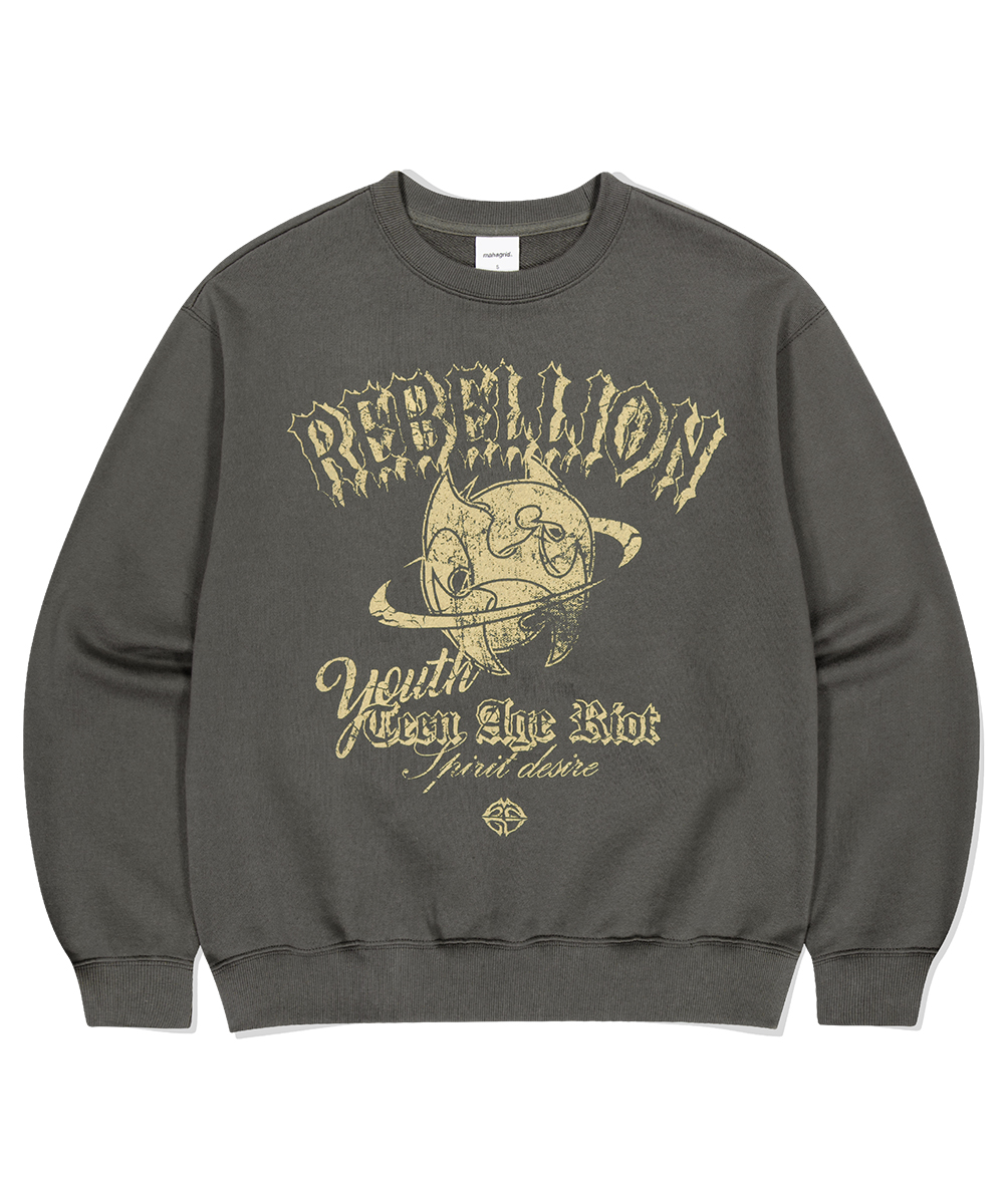 【mahagrid】24SS★ REBEL SWEATSHIRT REBEL SWEATSHIRT[KHAKI] - MAHAGRID
